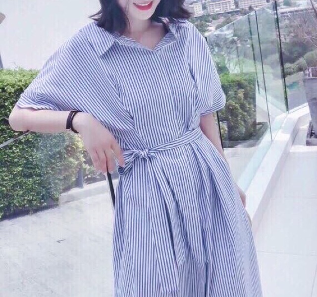 Đầm sơ mi sọc v2 - form lớn