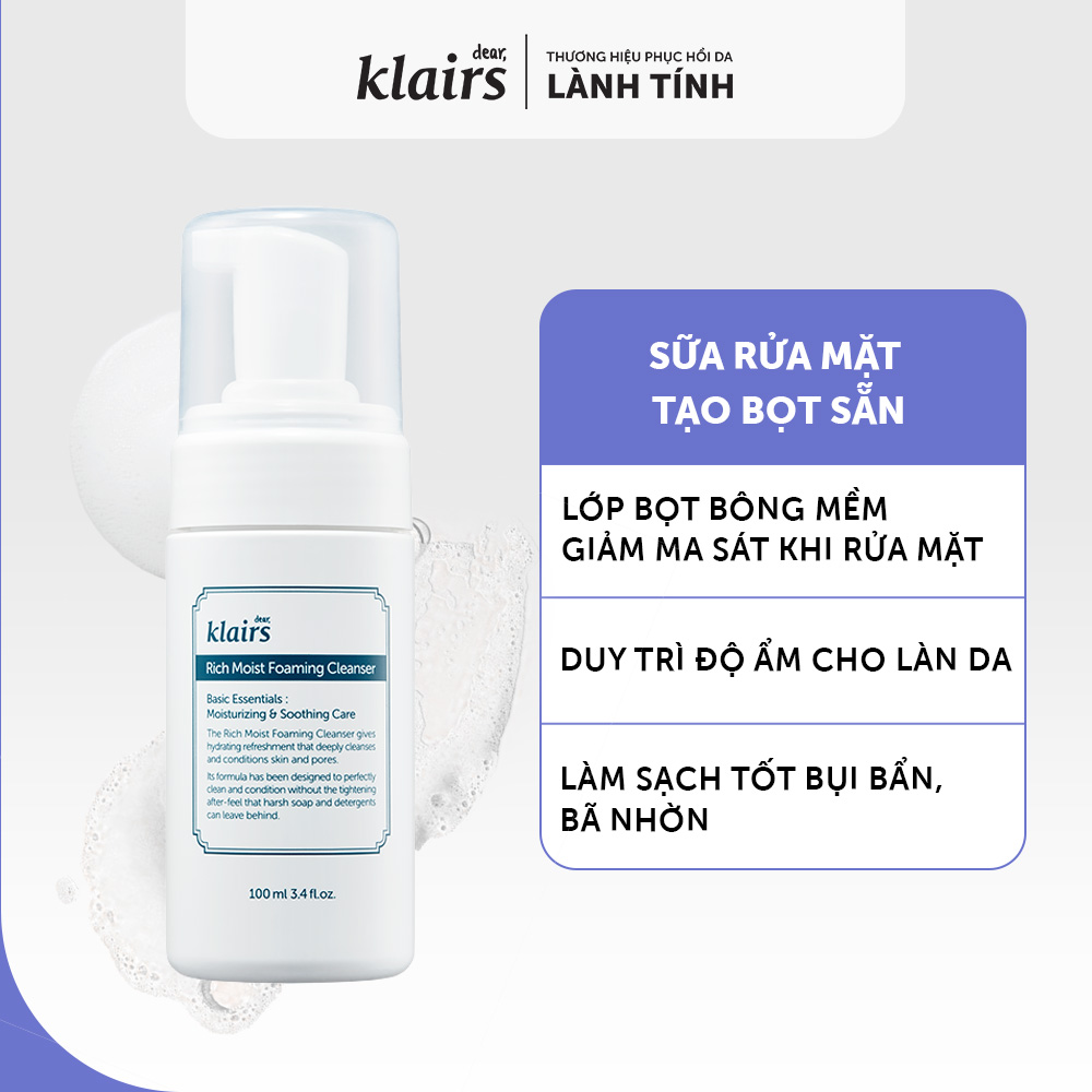 Dear Klairs Rich Moist Foaming Cleanser 100ml