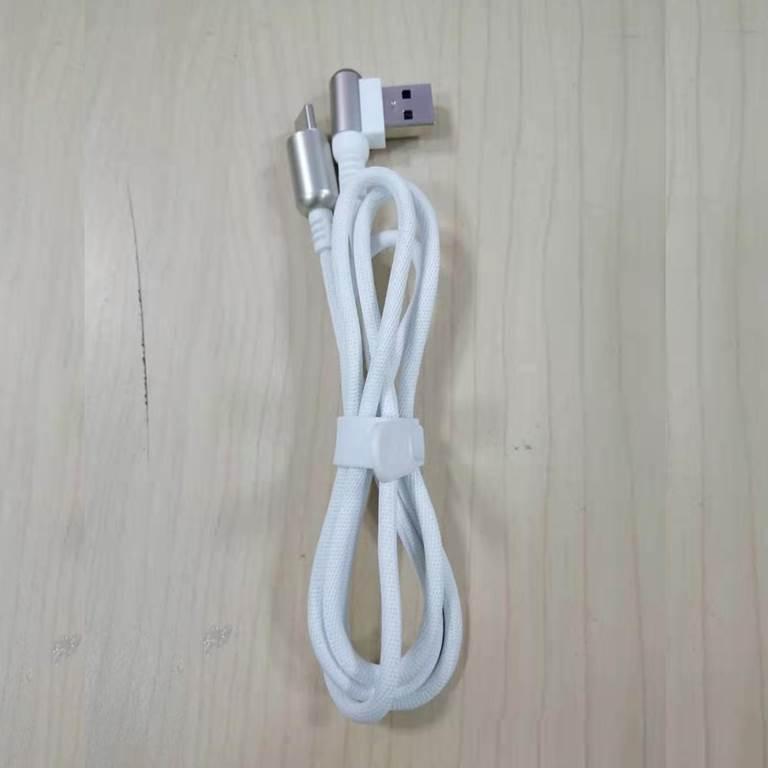 Cáp sạc TypeC  dây vải chân USB vuông góc 90 độ