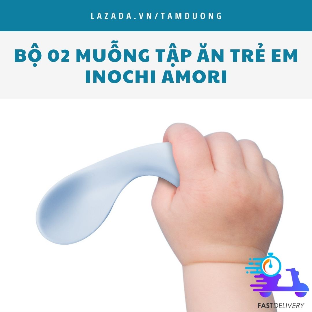 Bộ 02 thìa (muỗng) tập ăn trẻ em Inochi [HCM-Giao hoả tốc 2h]