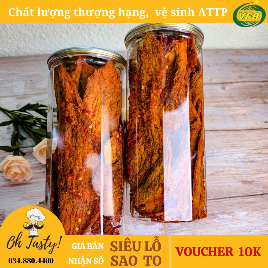 Khô Bò Miếng Mềm Tasty Food Hũ 300G | Bò thật loại 1, ăn vặt ngon - SP017