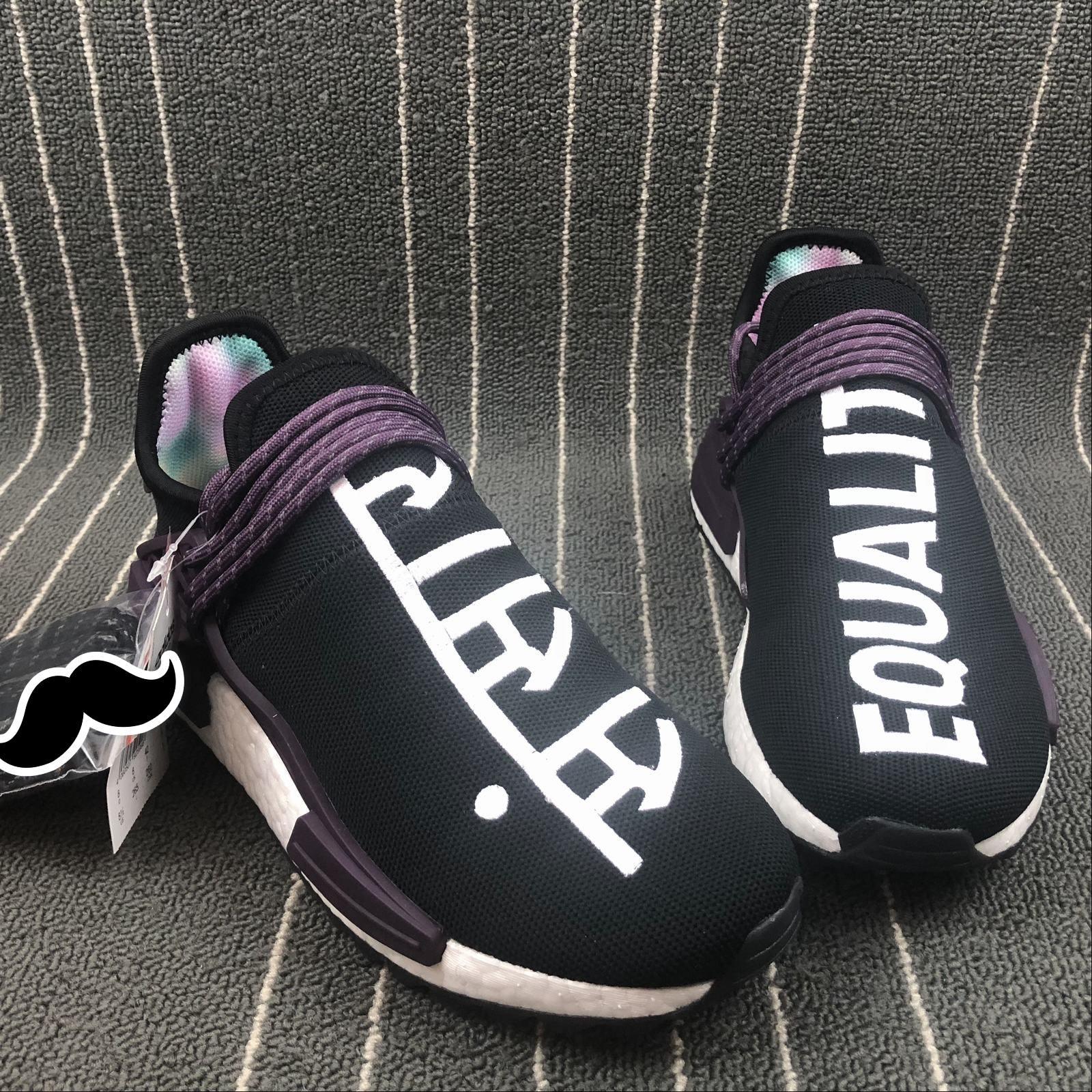 [Full Box] Giày thể thao Human Race NMD Đen dây tím