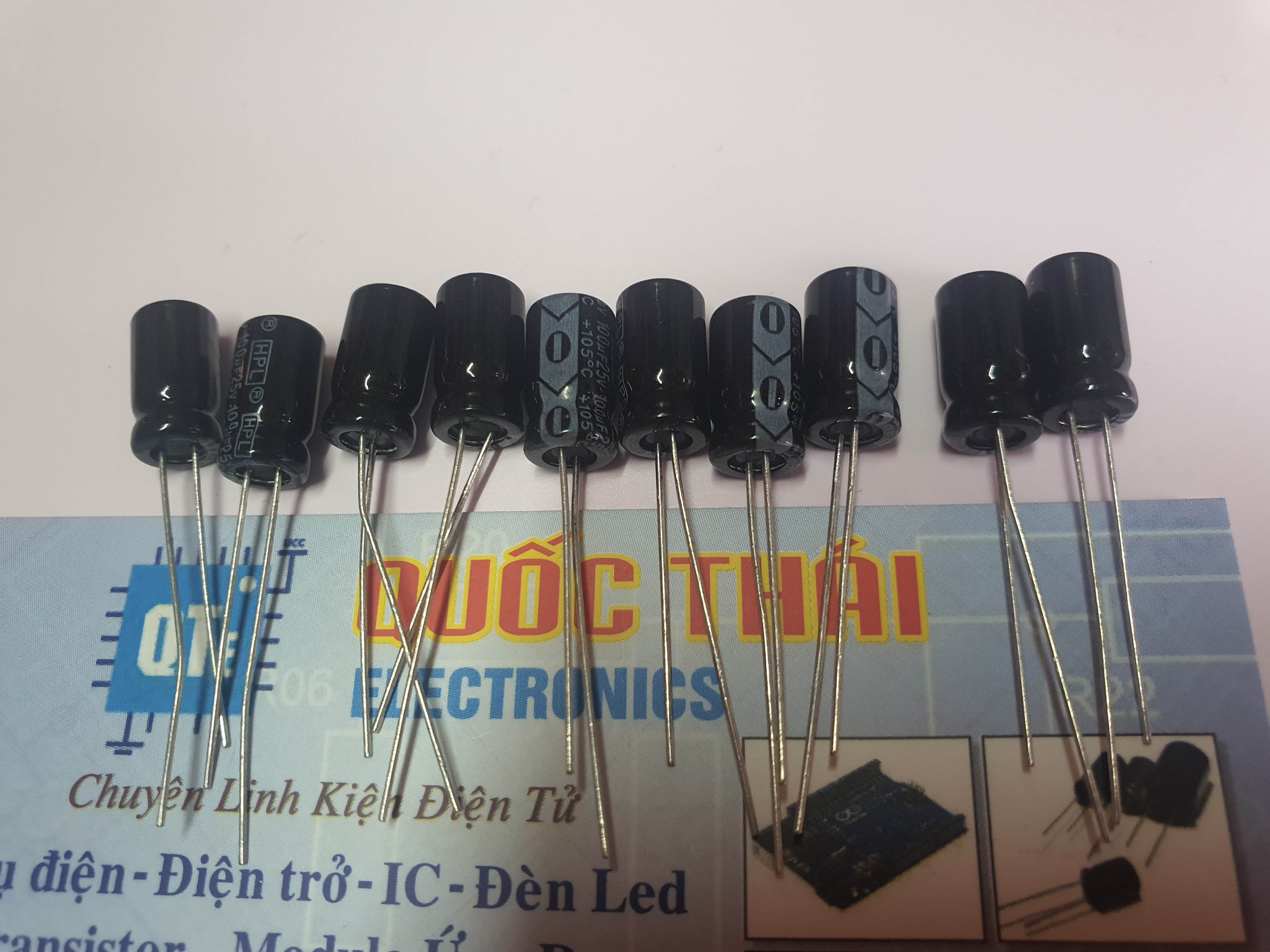Combo 10 tụ 100uf/25v