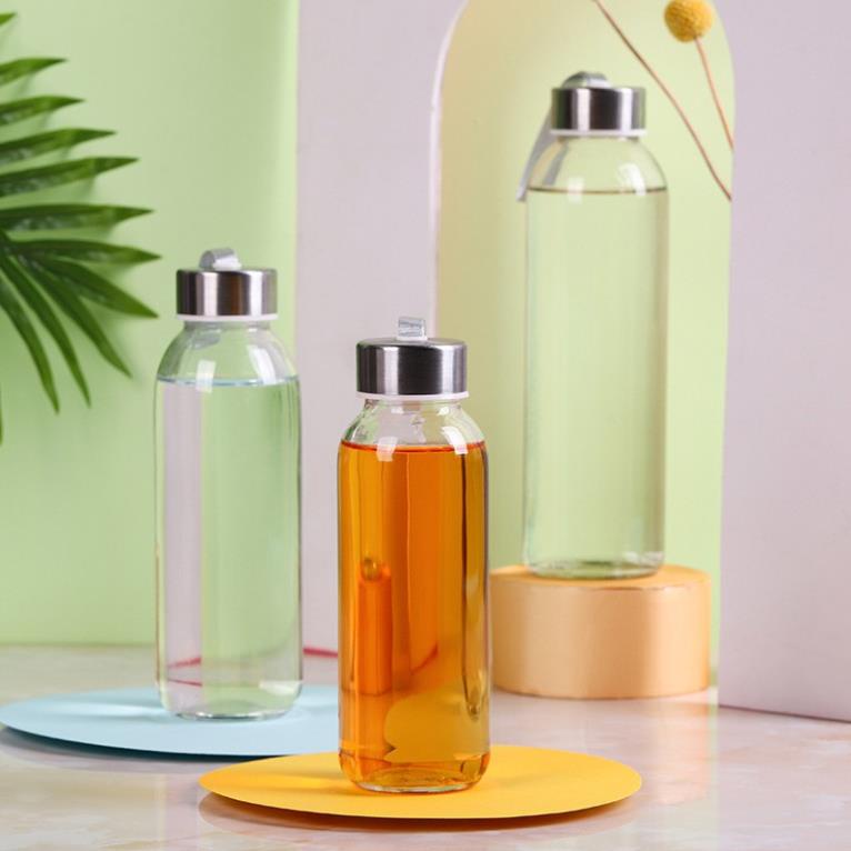 Bình thủy tinh trơn 350ml có quay xách