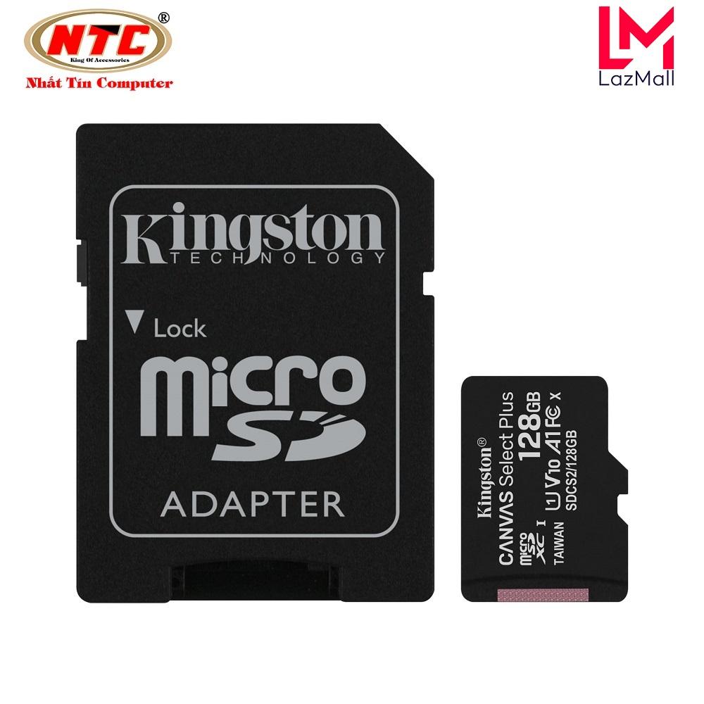 Thẻ nhớ microsdxc kingston canvas select plus 128gb u1 v10 a1 100mb/s