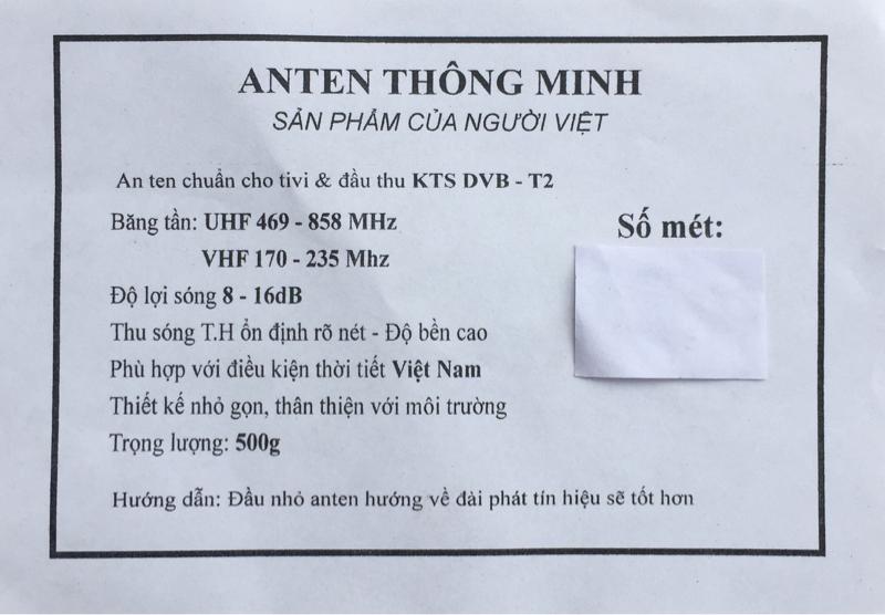 Ăng ten tivi DVBT2 dây 12m