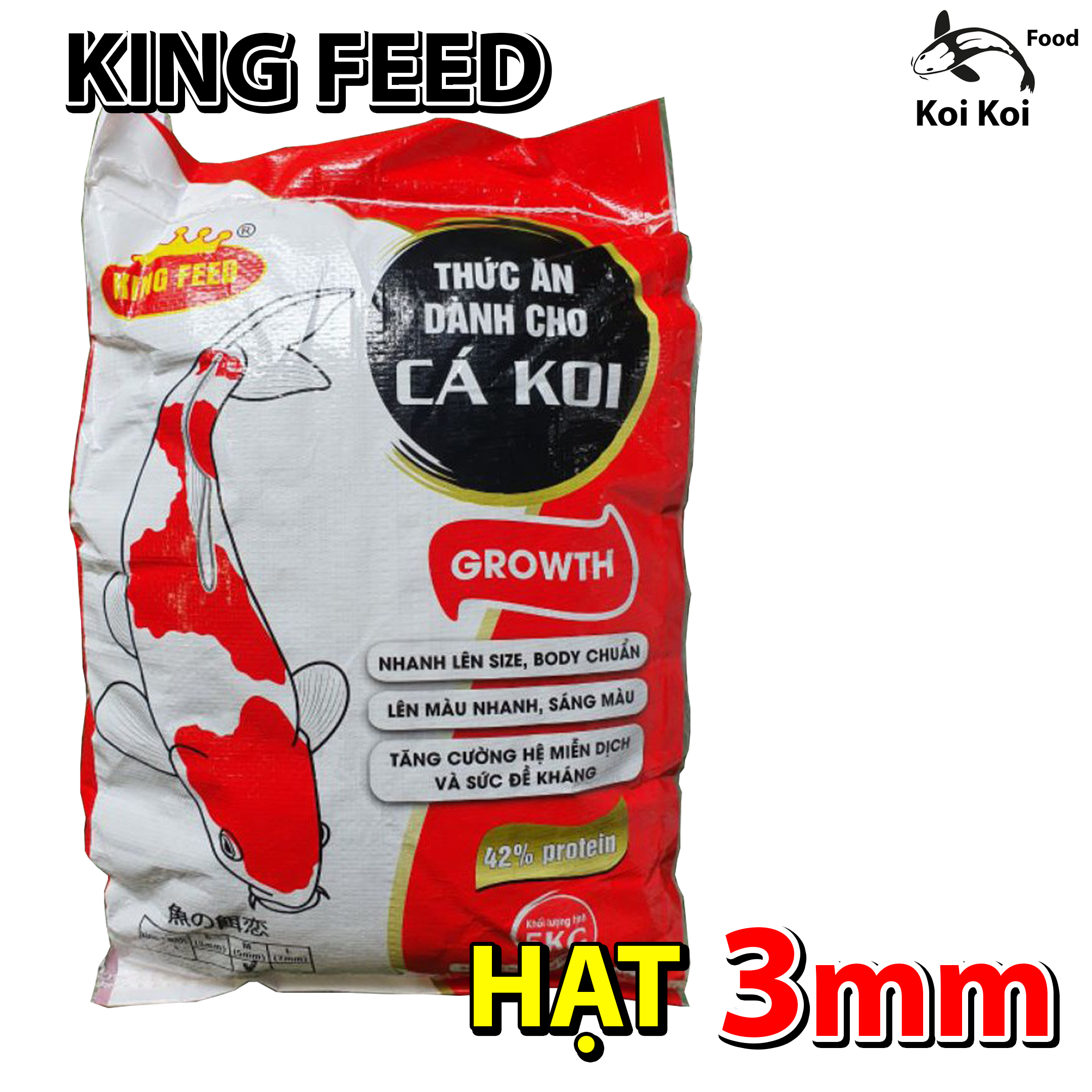 Cám Cá Koi (size 3mm) KING FEED - Thức Ăn Cho Cá Koi Nhỏ