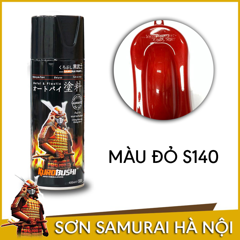 Sơn Samurai - Chai sơn màu đỏ S140 Sơn Xịt Samurai