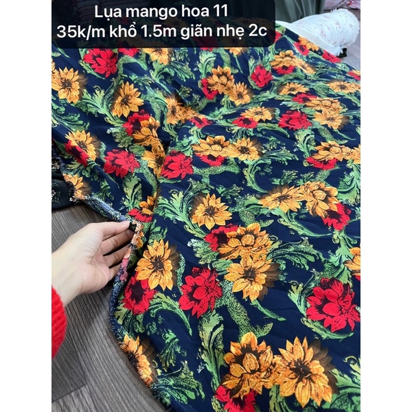 Vải lụa hoa , lụa mango,lụa hoa nhí, may jumsuit không cần lót