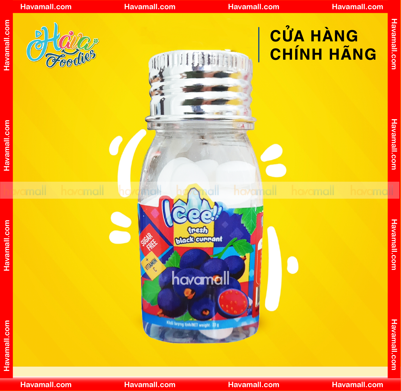 [HÀNG CÔNG TY NHẬP KHẨU] Kẹo Icee Vị Lý Chua Đen – Icee Candy Black Currant 23g