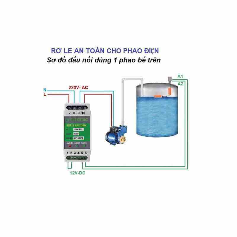 Rơ le an toàn cho phao điện (chuyền nguồn phao thành 12V an toàn) SRF-111M
