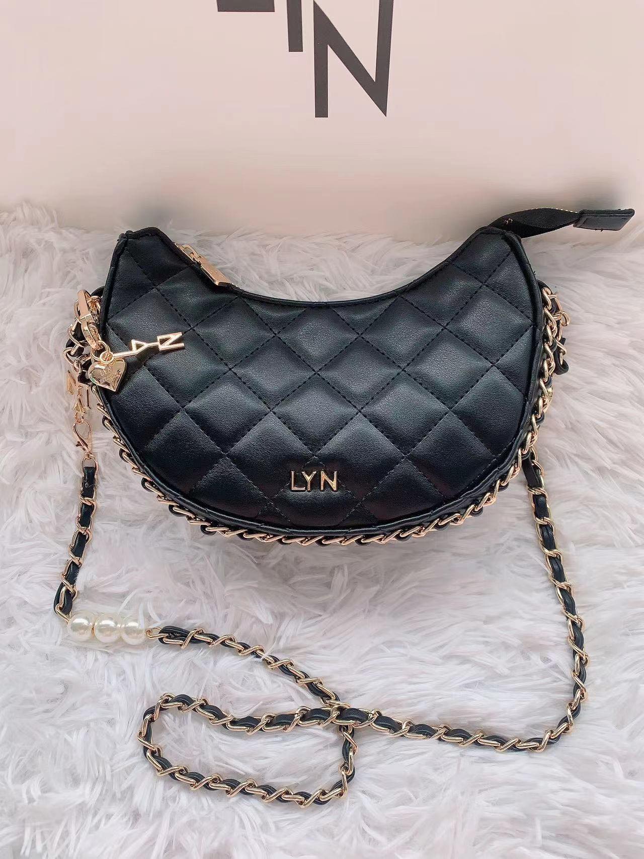 túi Ly.N túi xách tay nữ siêu sang da chần vuông lyn LUCA BAG handbags túi xách tay nữ Lyn bags da chần dây xích kèm hạt châu độc đáo