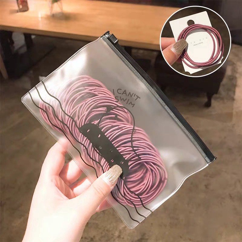 [SET 100] Sét 100 dây buộc tóc có túi zip