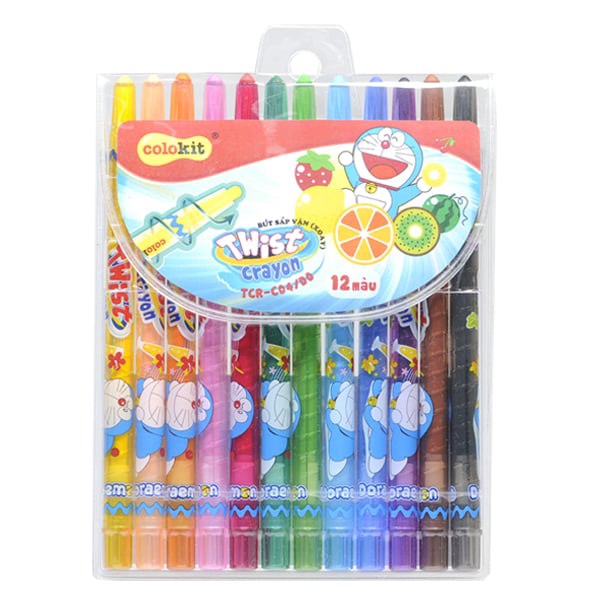Bút sáp vặn 12 màu Colokit Doraemon TCR-C04/DO