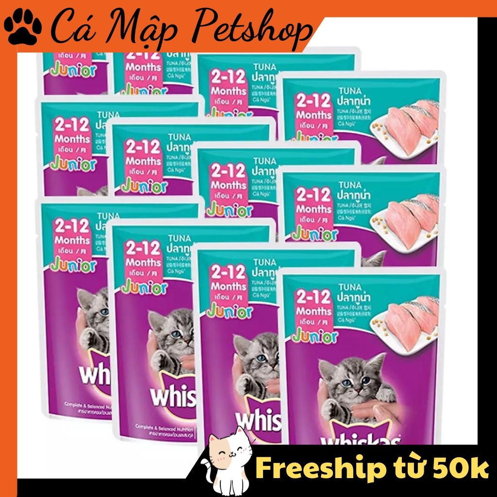 14 gói Pate Whiskas Junior cho mèo con - Túi 80gr