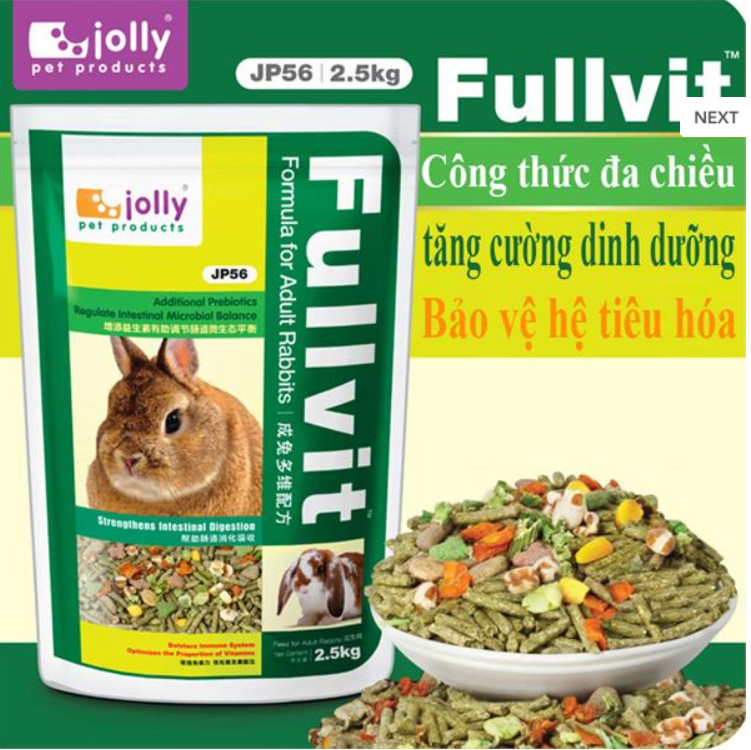 Thức ăn cỏ nén cho thỏ lớn nhiều vitamin 2.5kg - jp56