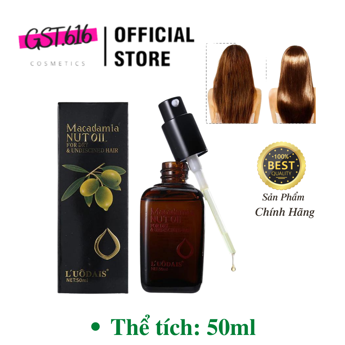Tinh dầu dưỡng tóc bóng khỏe  MACADAMIA NUT OIL 50ML