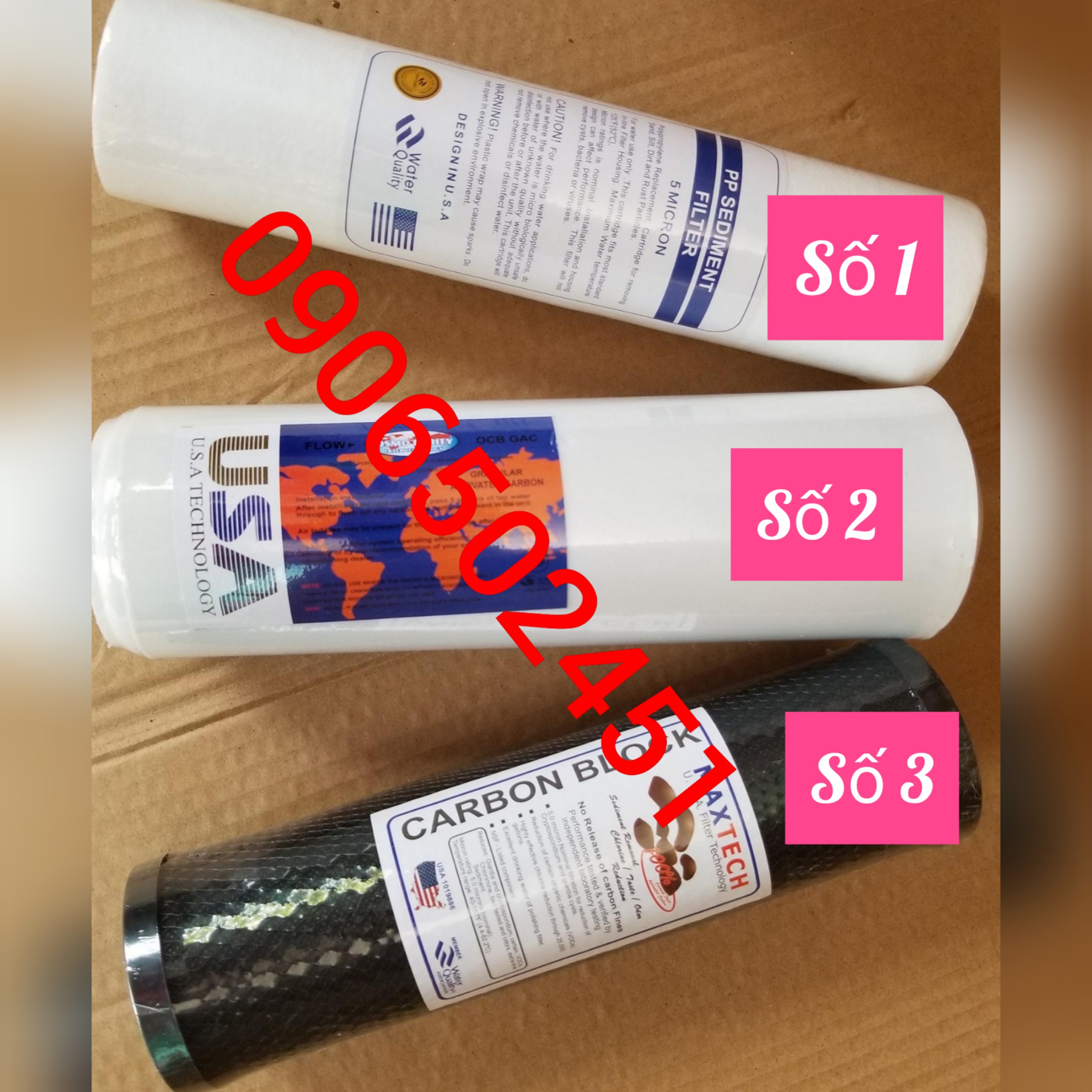 [HCM]Bộ sản phẩm 3 lõi lọc (lõi lọc số 1 & 2 & 3) 10inch