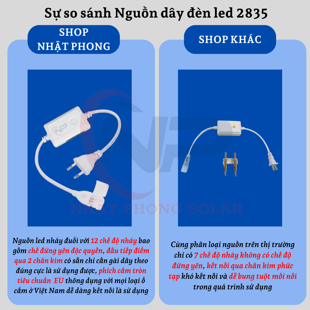 Đầu nối nguồn 220V dùng cho dây led 2835