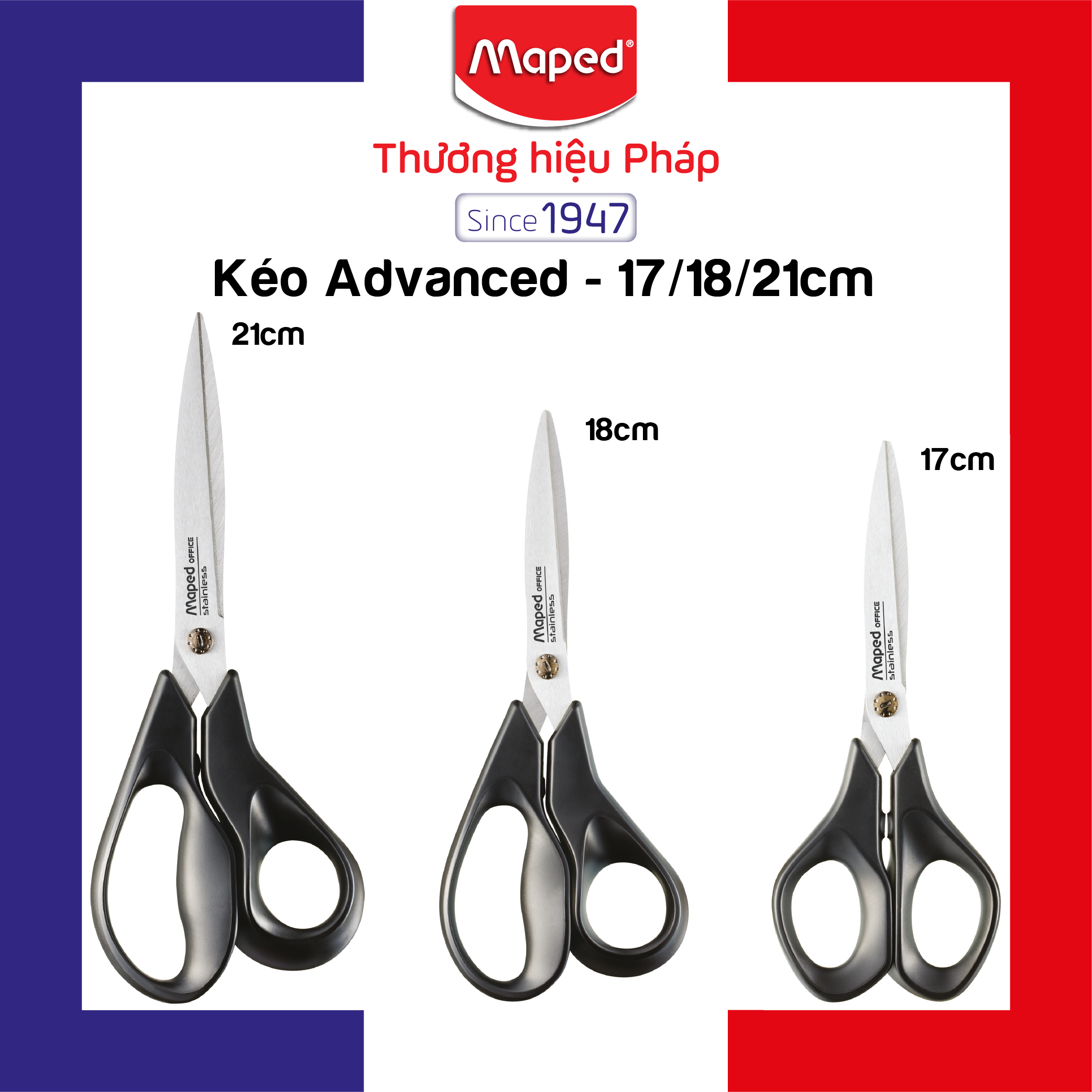 MAPED - Kéo Advanced - 17//18/21cm - 1 cái