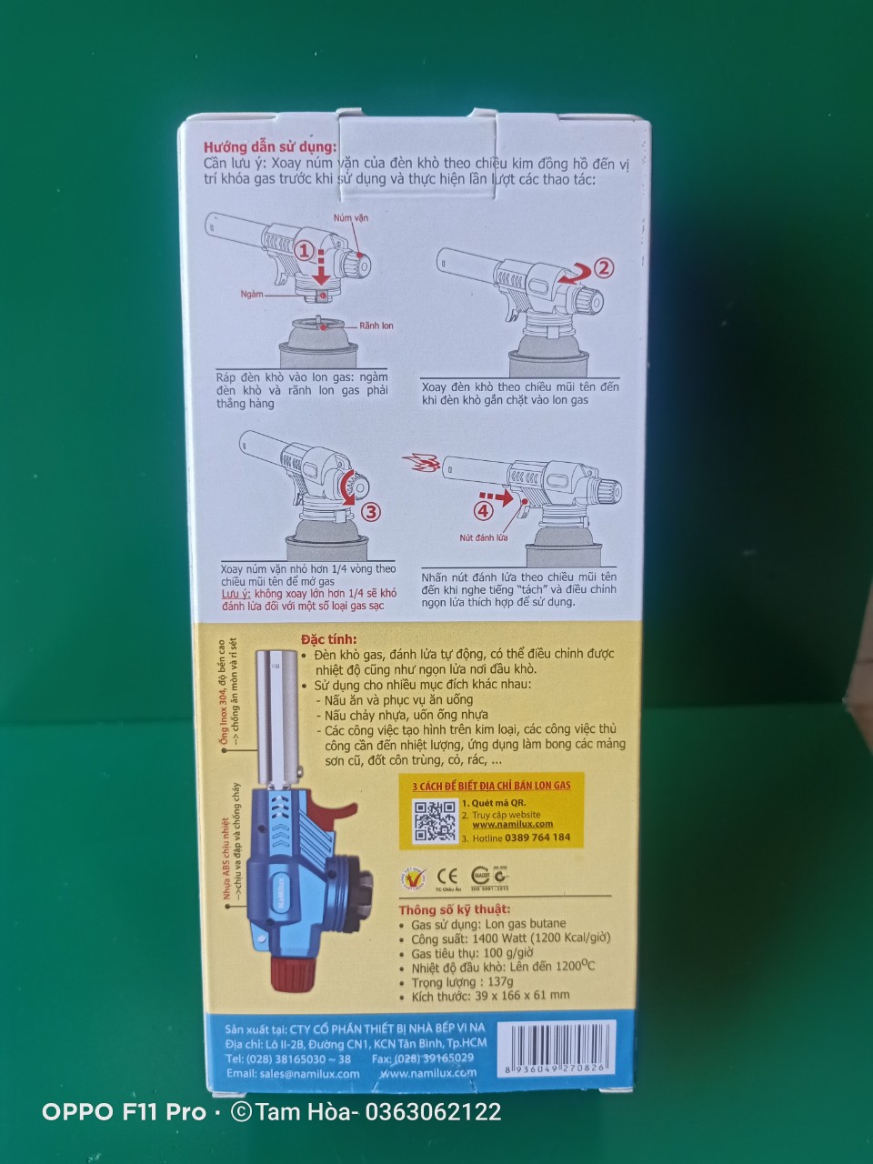 Đèn khò gas Namilux model TS1719RN