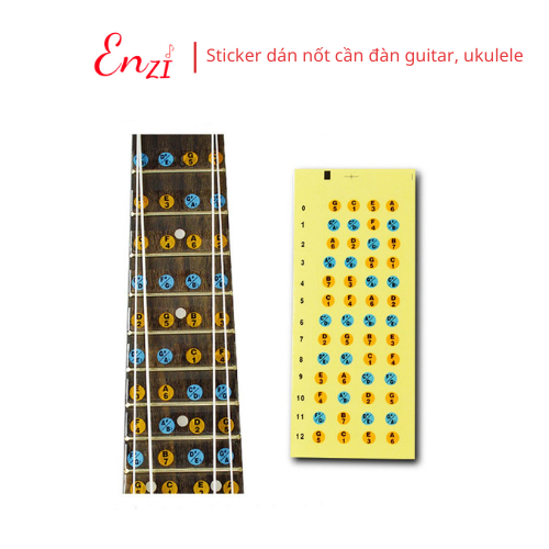 Sticker guitar ukulele dán nốt cần đàn guitar ukulele