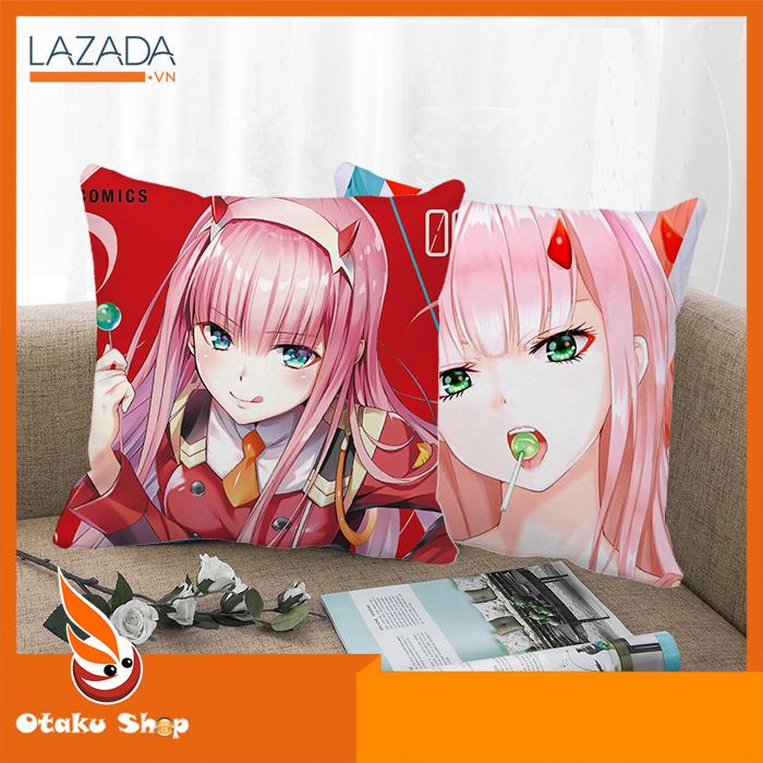 [HCM]Áo gối bao gối ôm  gối sofa gối tựa lưng 40x40cm gối hình Anime Darling in the FranXX / Zero Two - Otakushop