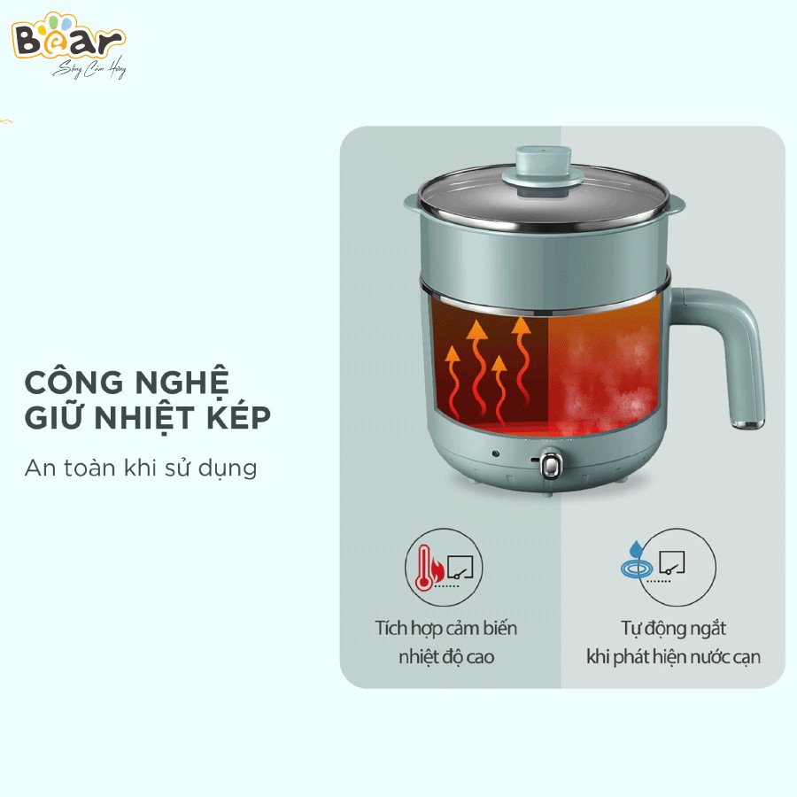 Nồi lẩu hấp đa năng Bear DRG-D12M5 - Bản QT