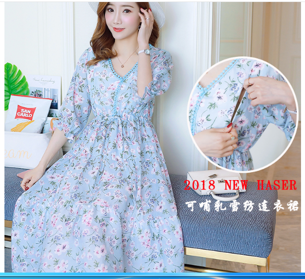 ĐẦM BẦU VÁY BẦU CÔNG SỞ BÔNG , XANH , VÀNG (sau sanh có dây kéo bé bú )