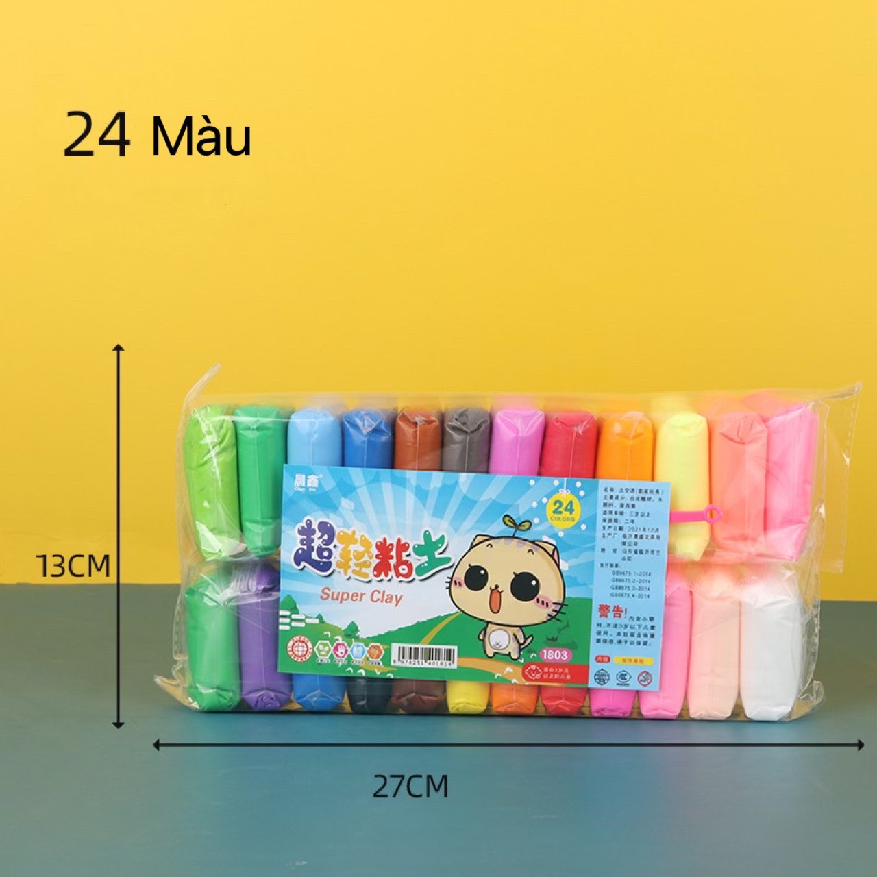 COMBO 24 màu đất sét siêu nhẹ tự khô loại đẹp/ Solfclay/ Slime, andmade