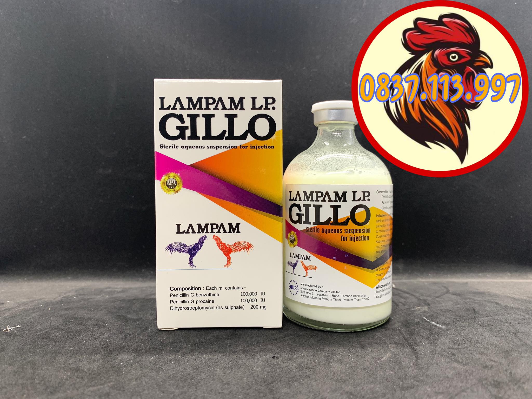 GILLO LAMPAM THÁI TRI BÁ BỆNH CHO GÀ ĐÁ CHAI 20ML