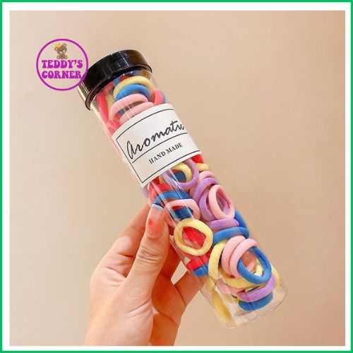 Hộp 100 Dây Cột Tóc Cho Bé , Thun Co giãn, Không Làm Đau Tóc Bé
