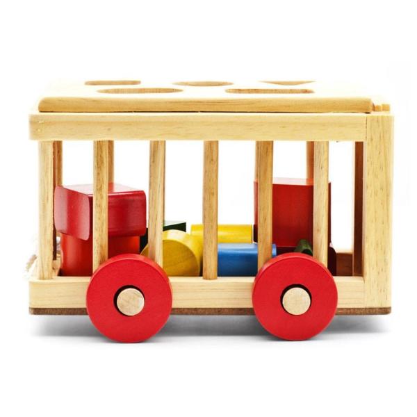 Bộ đồ chơi xe cũi thả hình khối cơ bản bằng gỗ phát triển trí tuệ cho bé
