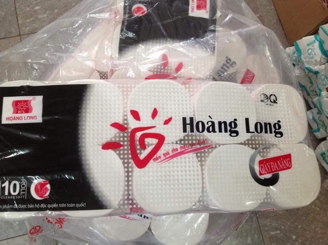 Giấy vệ sinh Hoàng Long không lõi (10 cuộn)