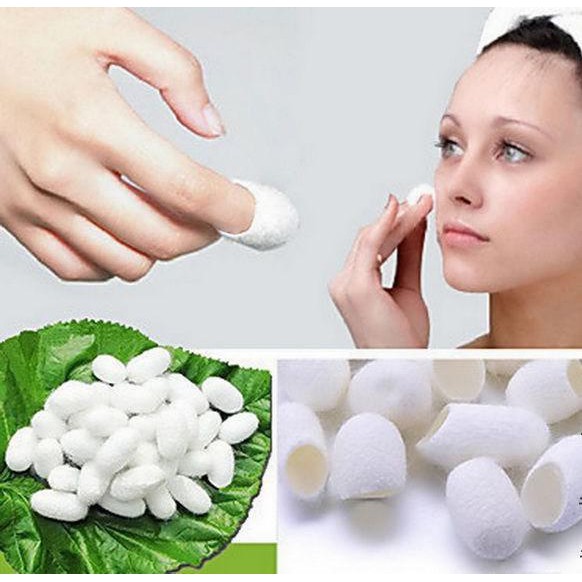 1 Chiếc Kén Tằm Tự Nhiên Massage Da Mặt Sáng Mịn