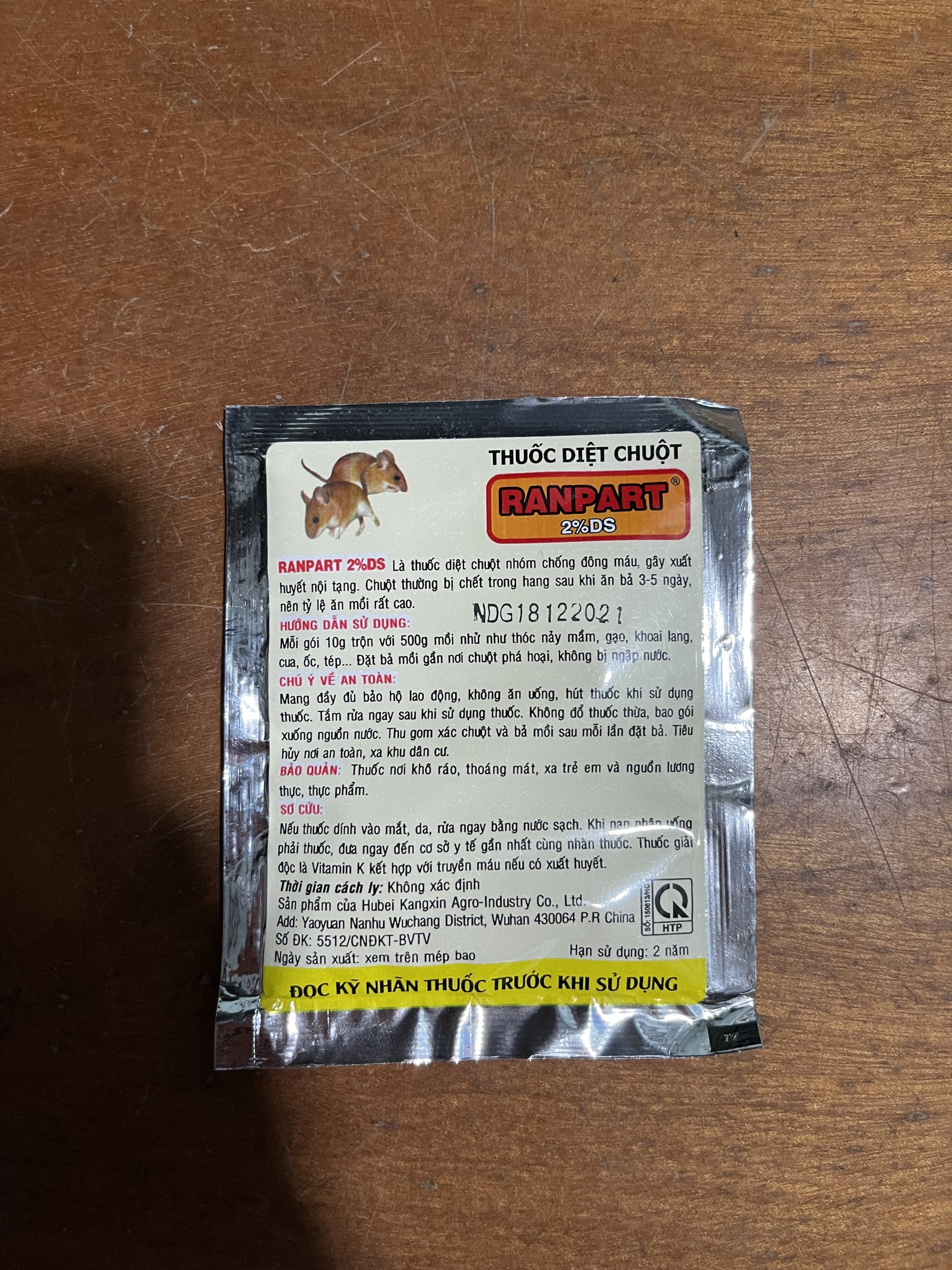DIỆT CHUỘT RANPART 2%DS gói 10g