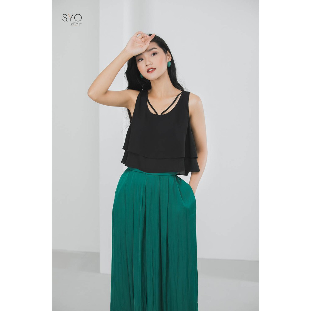 Quần Ống Suông Rộng Cạp Chun Q3220032