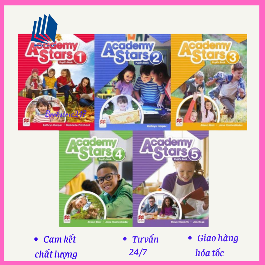 Academy Stars level starter đến 5 (mỗi level gồm 2q Pupil's Book và Workbook)