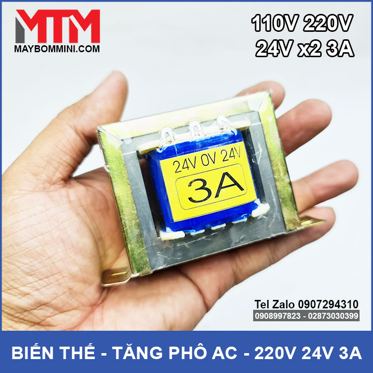 Biến thế 220V ra 24V AC 3A – kép