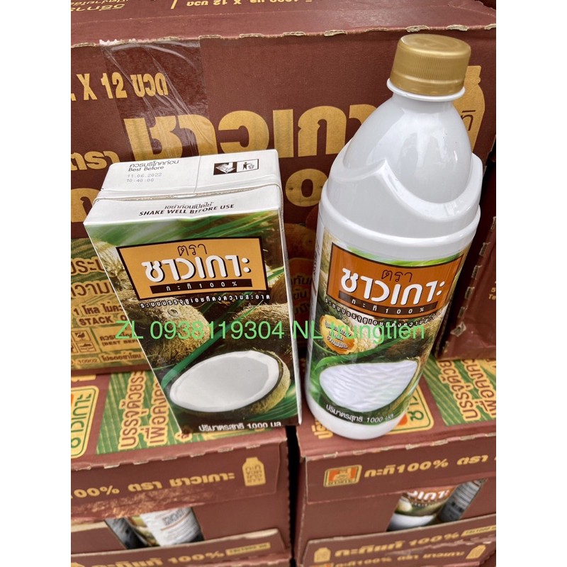 Cốt Dừa CHAOKOH 1 Lít  hộp thùng 12 hộp