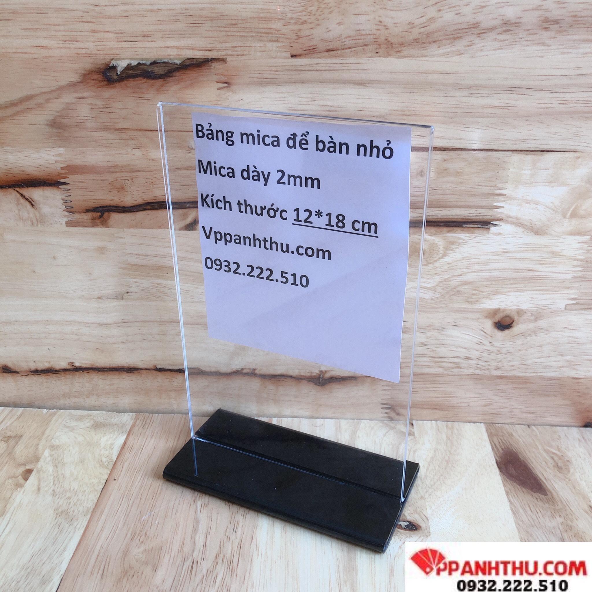 BẢNG MENU MICA NHỎ