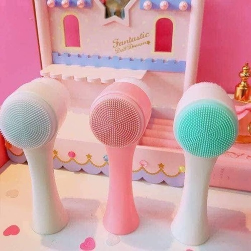 Cọ rửa mặt 2 đầu Hàn Quốc lông cọ mềm mịn.