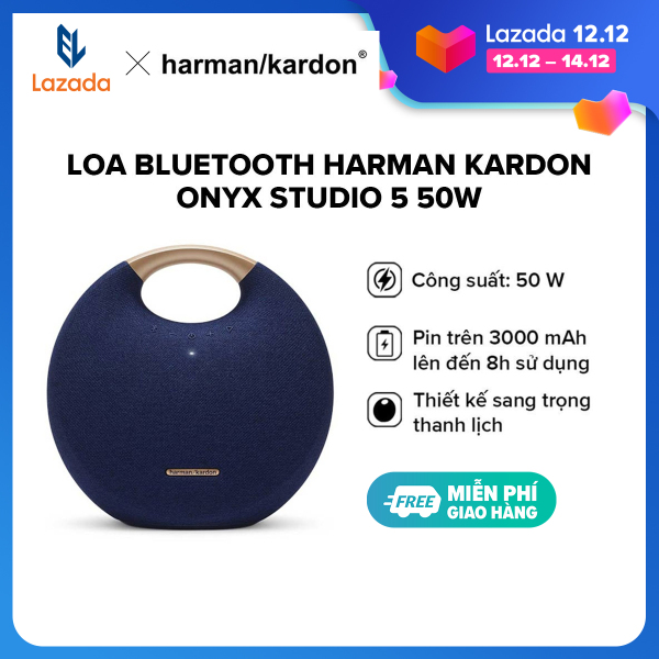 [TRẢ GÓP 0% - HÀNG CHÍNH HÃNG] Loa Bluetooth Harman Kardon Onyx Studio 5 50W l Âm bass dày chắc khỏe l Thời gian phát nhạc liên tục đến 5 giờ