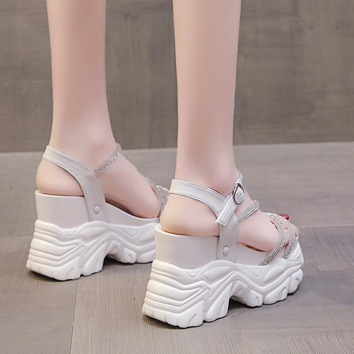 Sandal 10CM quai chéo đính đá X690-405