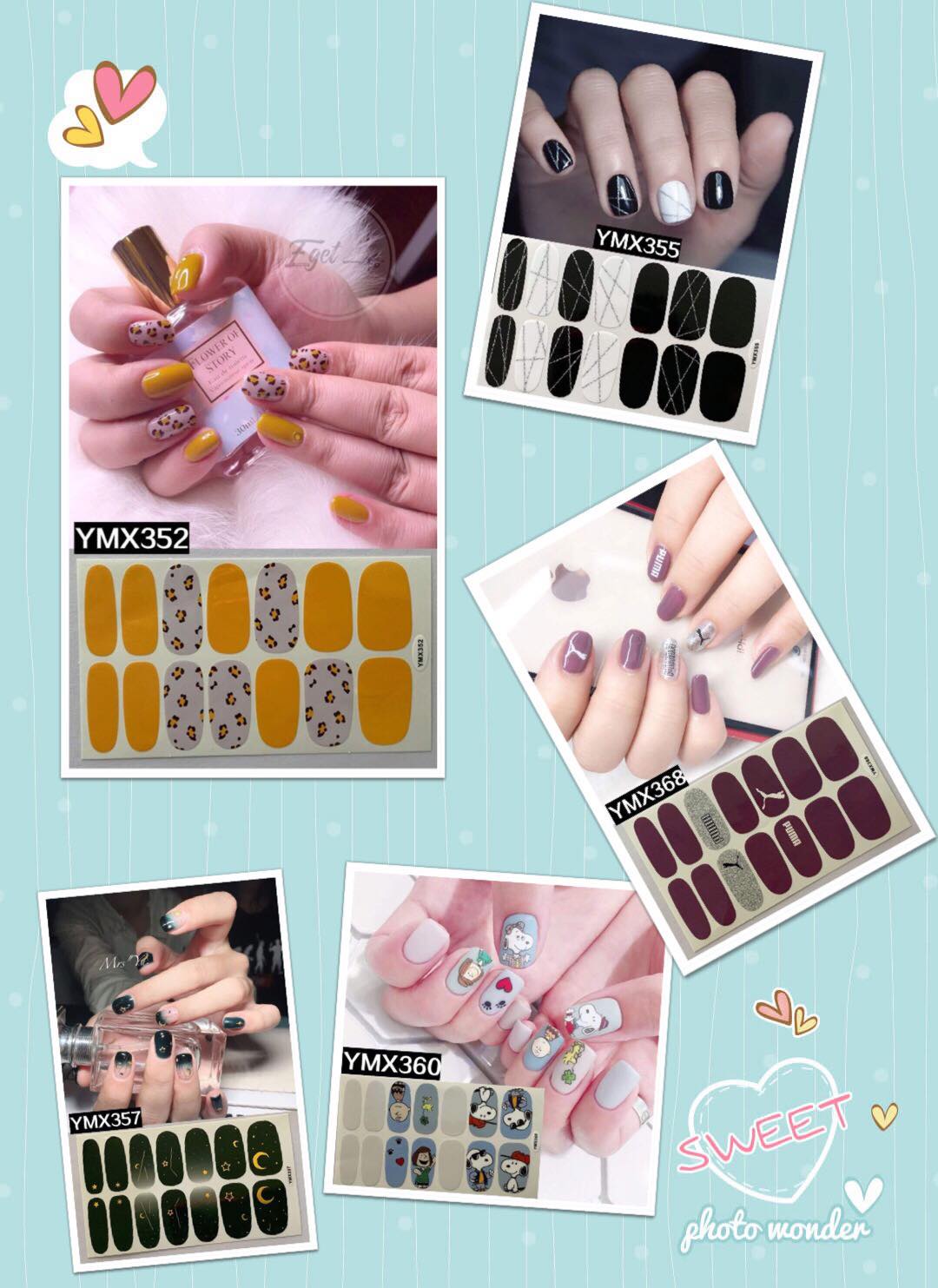 Bộ Dán Móng Tay Nhiều Mẫu Lựa Chọn Gồm 14 Miếng Dán Chắc Chắn Không Thấm Nước