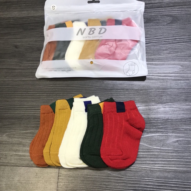Combo 5 đôi tất gân màu NBD cho bé