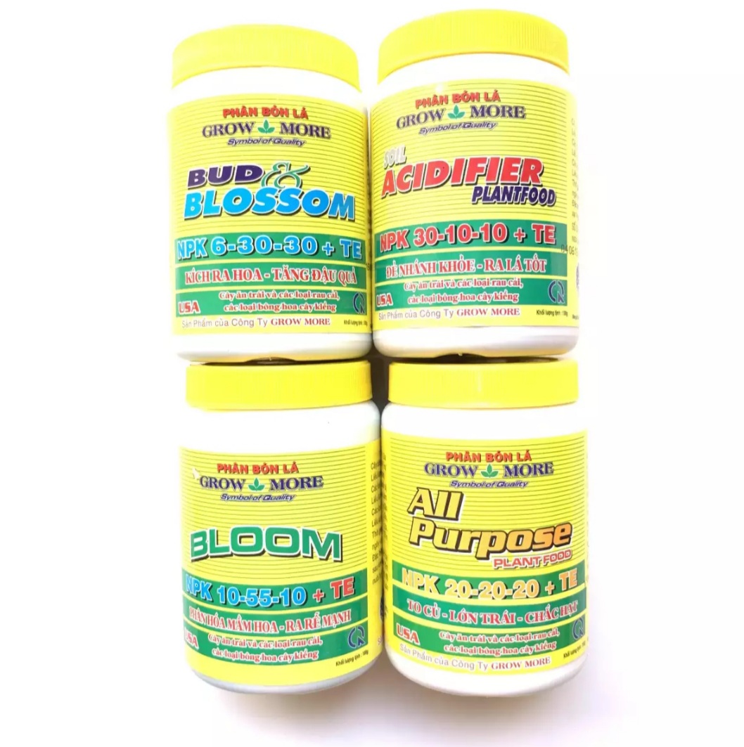 Combo 4 old fashioned foliar fertilizer high grade brand Growmore specialized care orchid, bonsai, tree planting, Phan Bon my