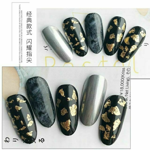 Giấy bạc nhún nail set 12 hũ