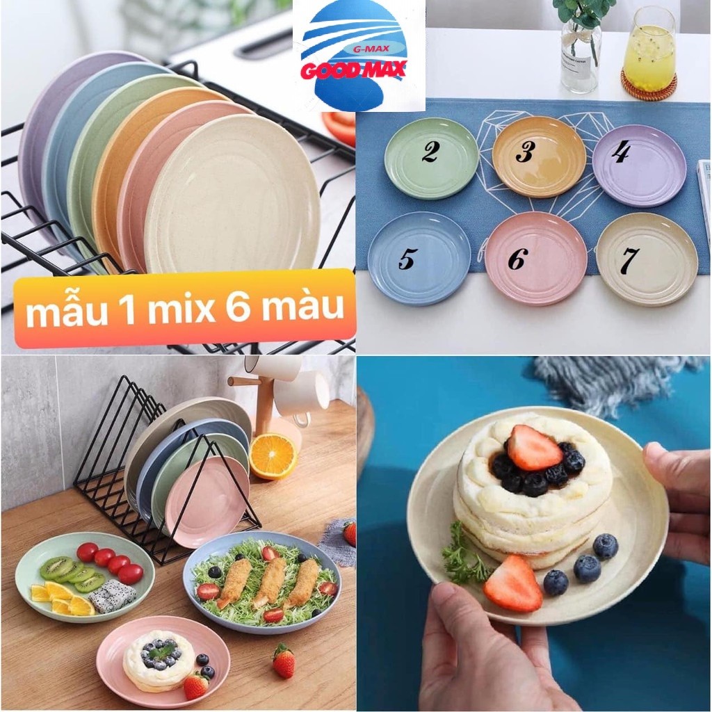 SET 6 ĐĨA LÚA MẠCH AN TOÀN GMAX, 6 MÀU KHÁC NHAU