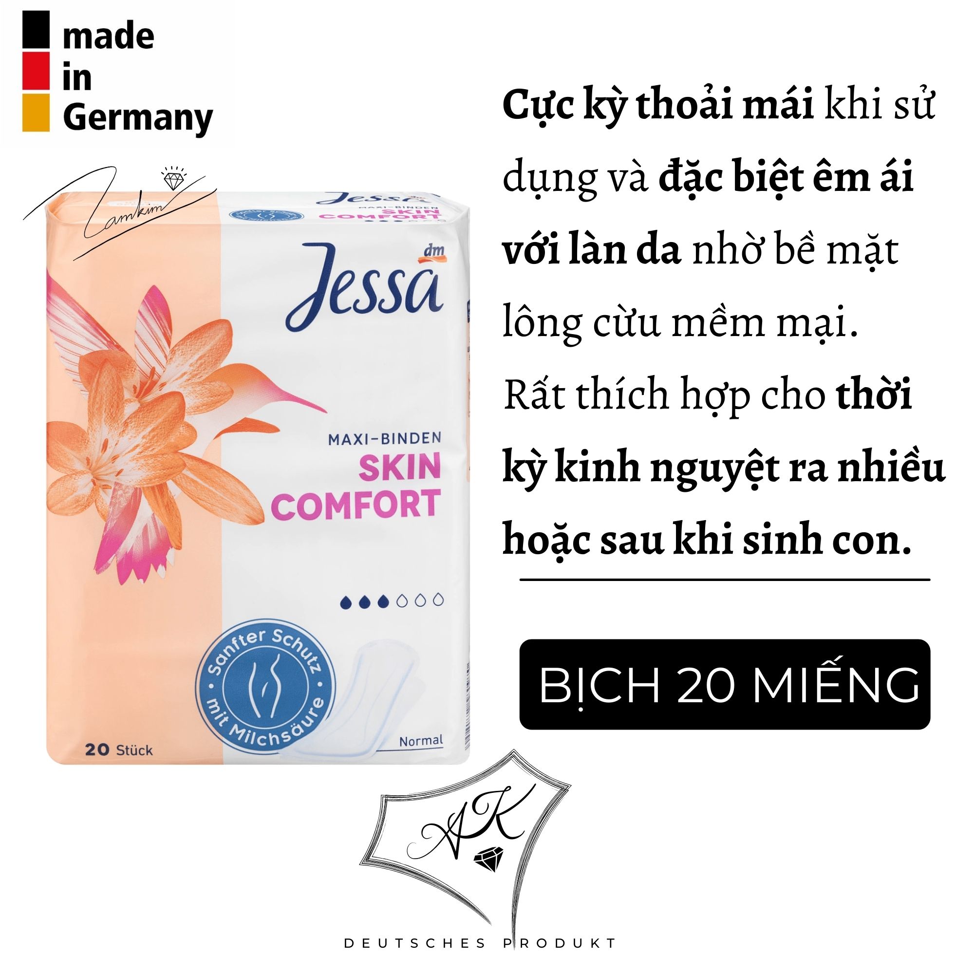 [Hàng Đức] Băng vệ sinh Jessa nội địa Đức